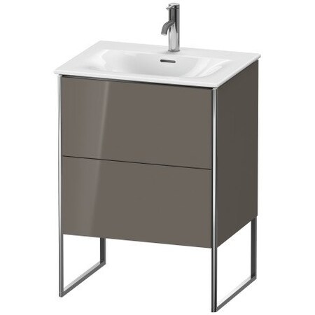Duravit Xsquare Floor Standing Vanity Unit Flannel Gray High Gloss XS452208989